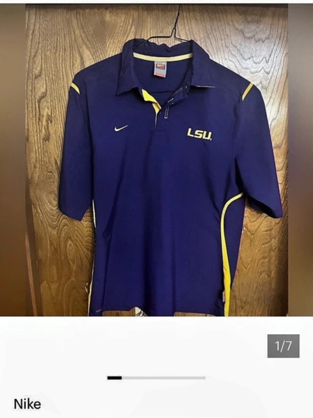 Nike Team LSU Tigers NikeFIT Dry Polo Purple & Yellow Medium